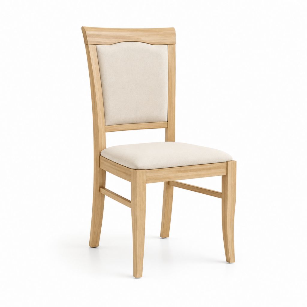Sedia da pranzo imbottita beige in legno massello rettangolare 45 x 55 x 100 cm